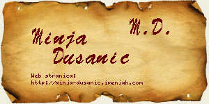 Minja Dušanić vizit kartica